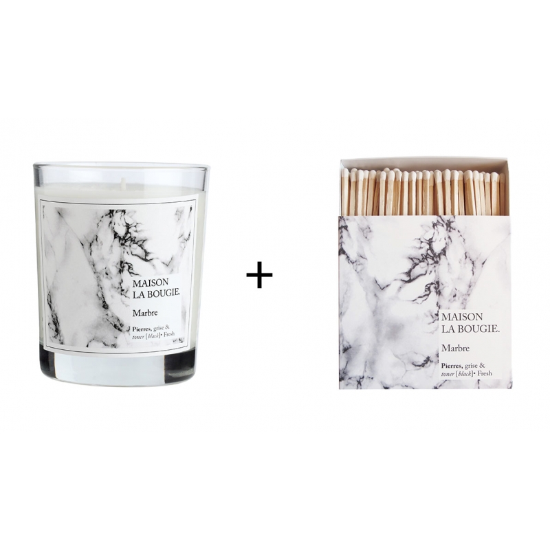 BOUGIE + ALLUMETTE MARBRE